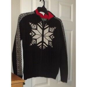 Lauren Ralph Lauren Snowflake Full Zip Up L/S Mock Neck Cotton Jacket Size Large